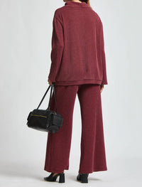 Dear Scarlett - Two Piece Cowl Neck Ribbed Travel Set