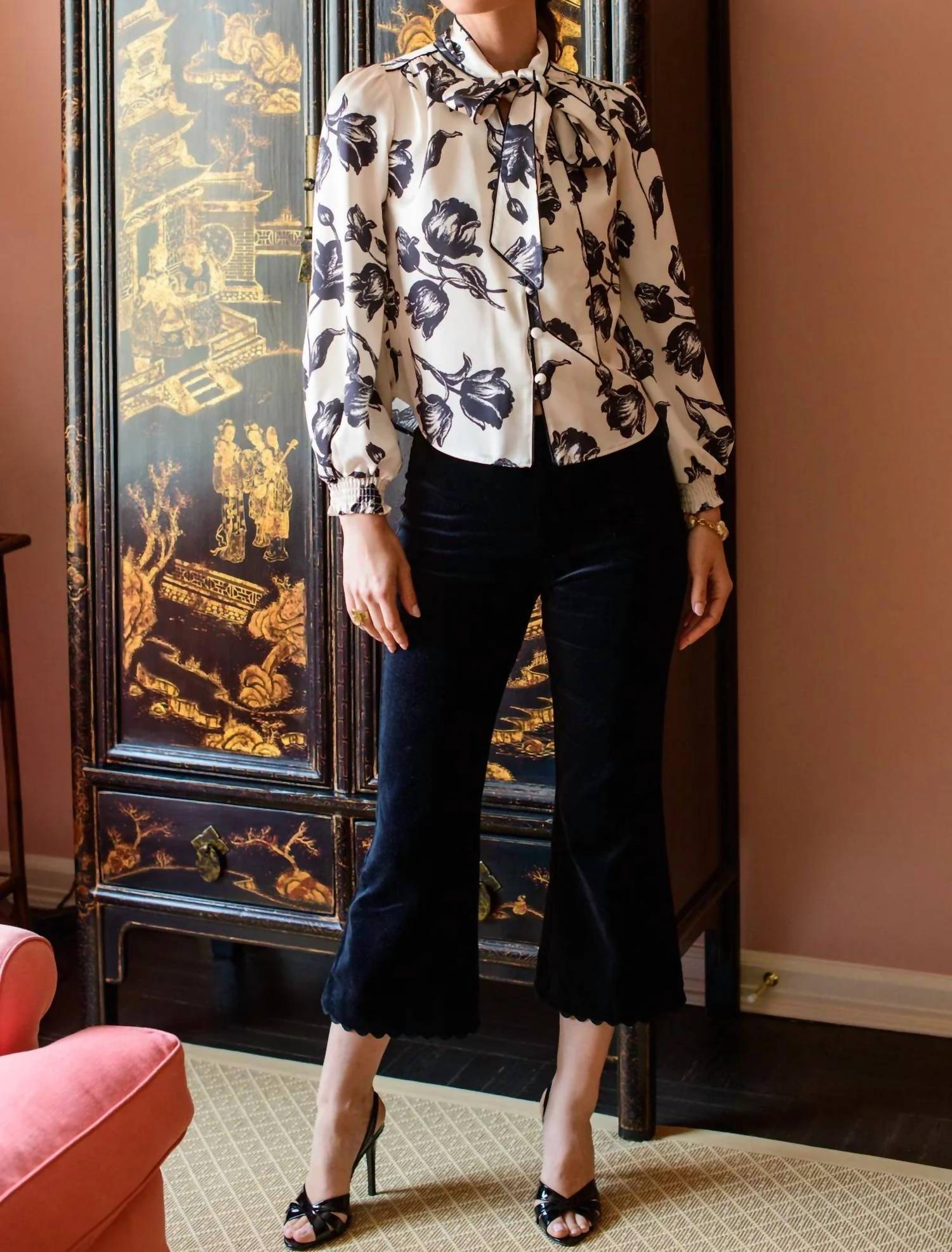 Elizabeth James The Label - Britt Bow Long Sleeve Blouse