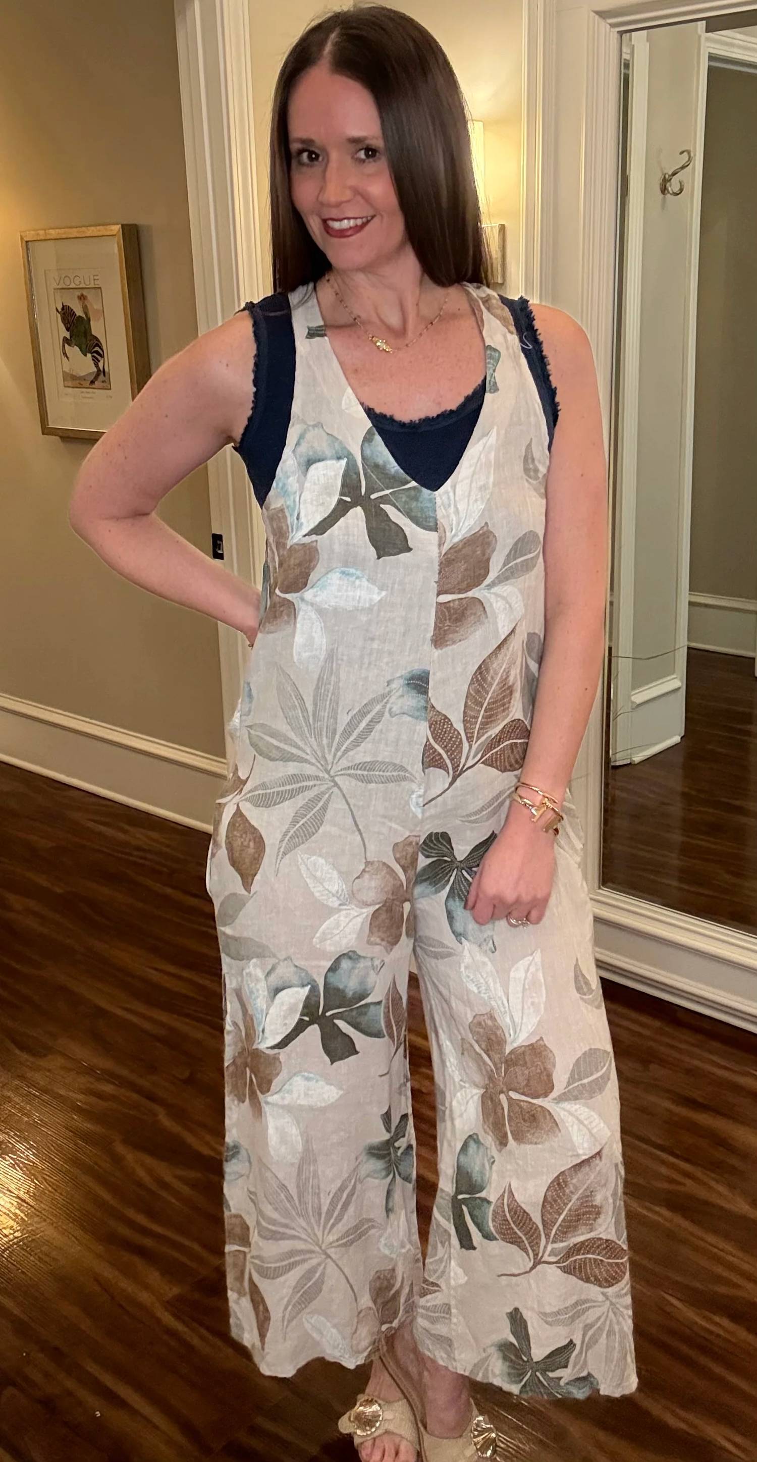 Look Mode Usa - Linen Printed Romper