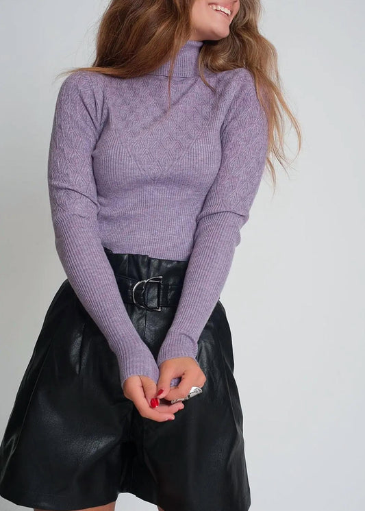 STRETCH-KNIT TURTLENECK SWEATER