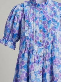 Entro - Women's Floral Ruffle Neck Dress