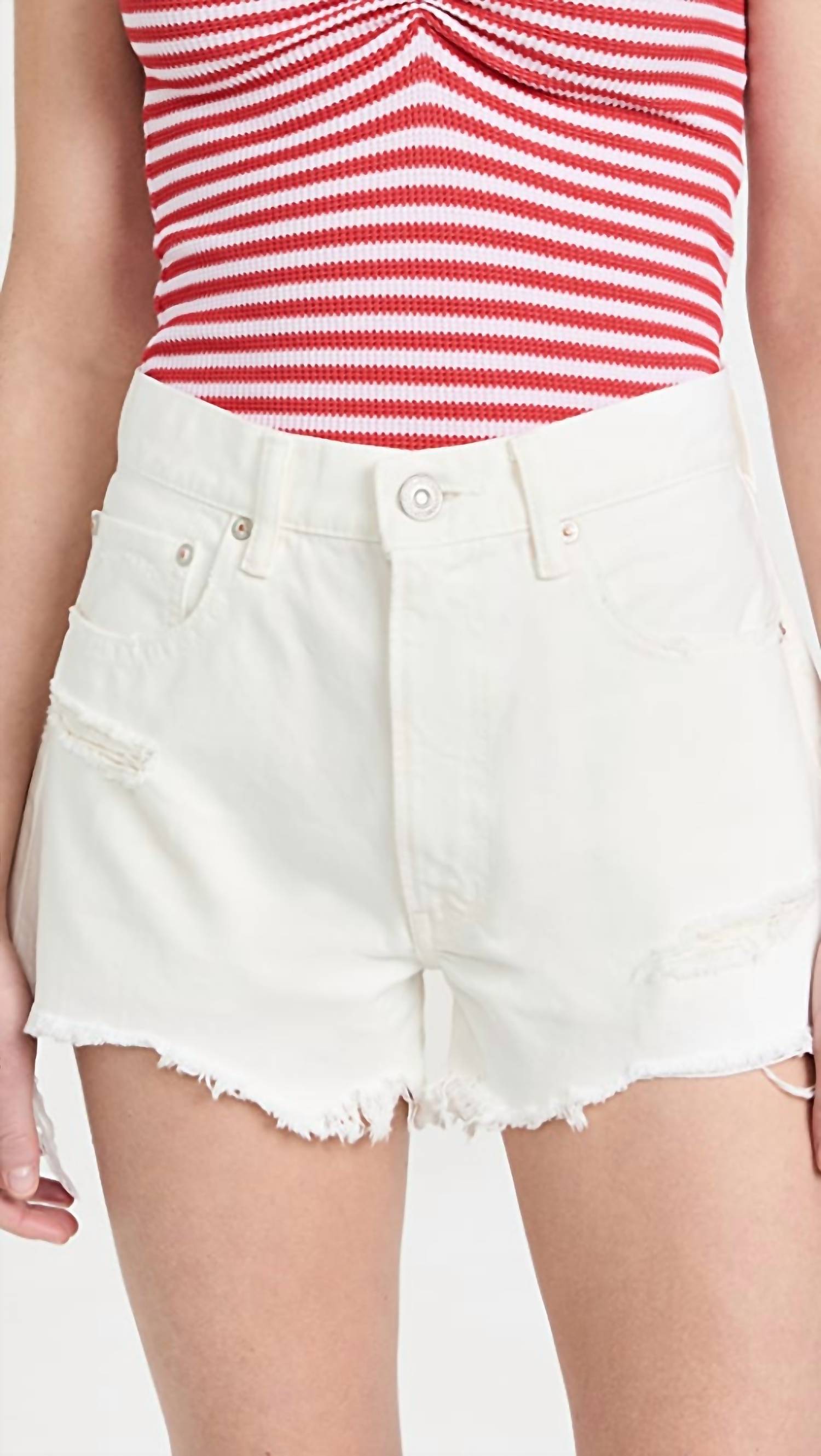 Moussy Vintage Montclair Shorts in white - women's shorts