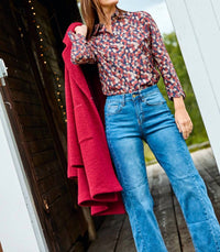 SARA CAMPBELL Chloe Dropped Shoulder Coat in fuchsia - women's jacket - view 5