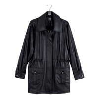 Clara Sun Woo - Liquid Leather Drawstring Waist Utility Jacket