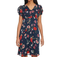 Calvin Klein - Puff Sleeve Chiffon Mini Dress