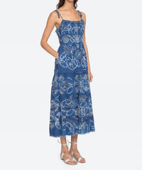 Sea - Embroidery Sleeveless A-line Dress