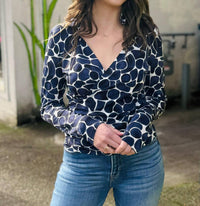 Nic + Zoe - Geo Pebble Knit Wrap Top
