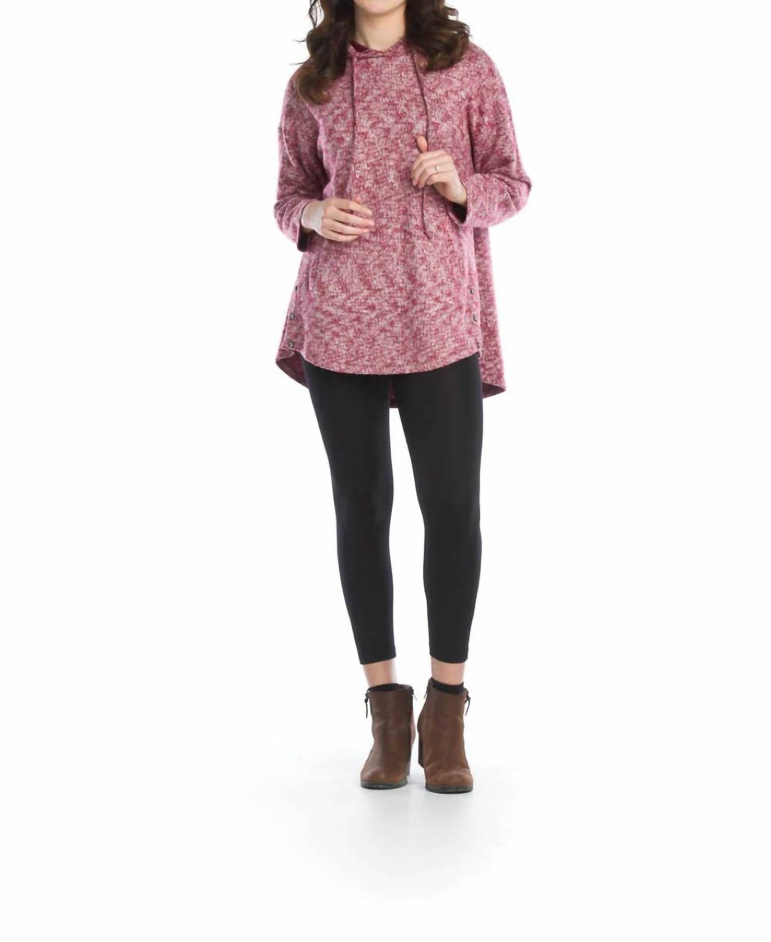Papillon - Heathered Oversized Tunic With Pockets
