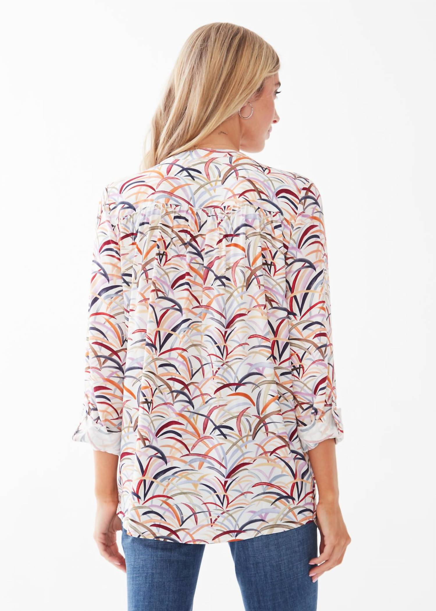 Fdj - Casey Roll Up Sleeve Shirt With Smocking Detail