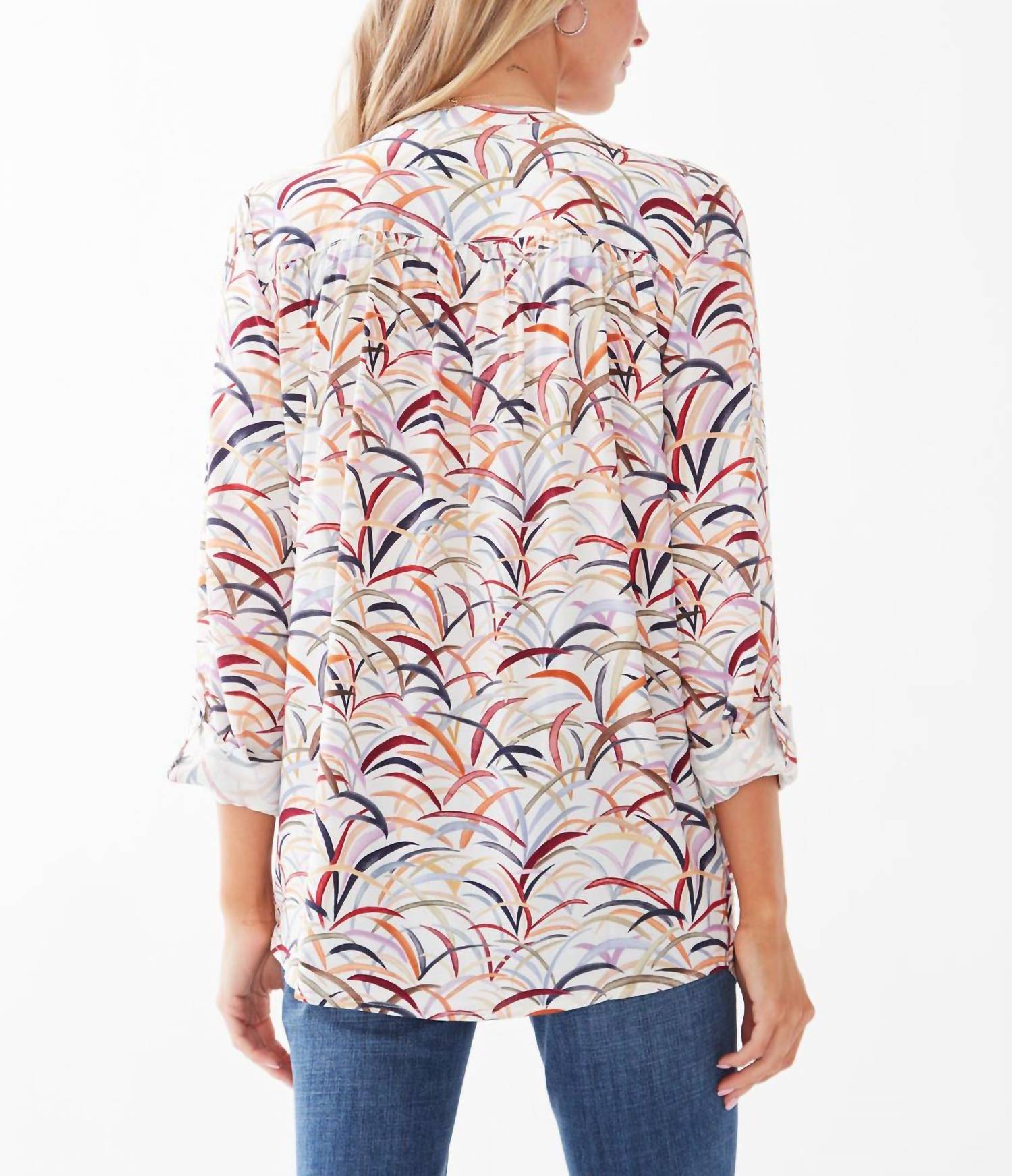 Fdj - Casey Roll Up Sleeve Shirt With Smocking Detail