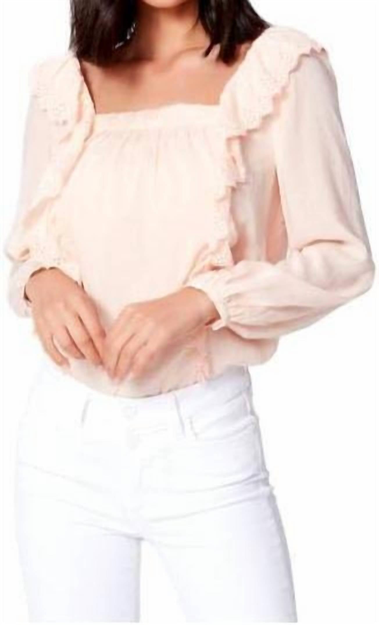 Paige - Brylen Squareneck Eyelet Ruffle Top