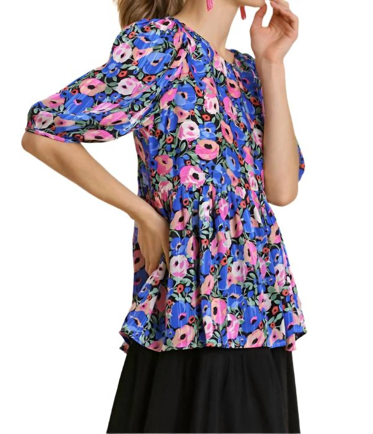 Umgee - Floral Short Sleeve Top