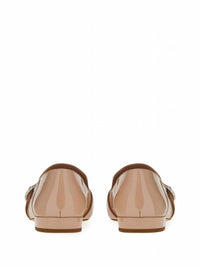 Salvatore Ferragamo Women's Vara Patent Leather Chain Loafers in beige 1 - women's flats - alternate view