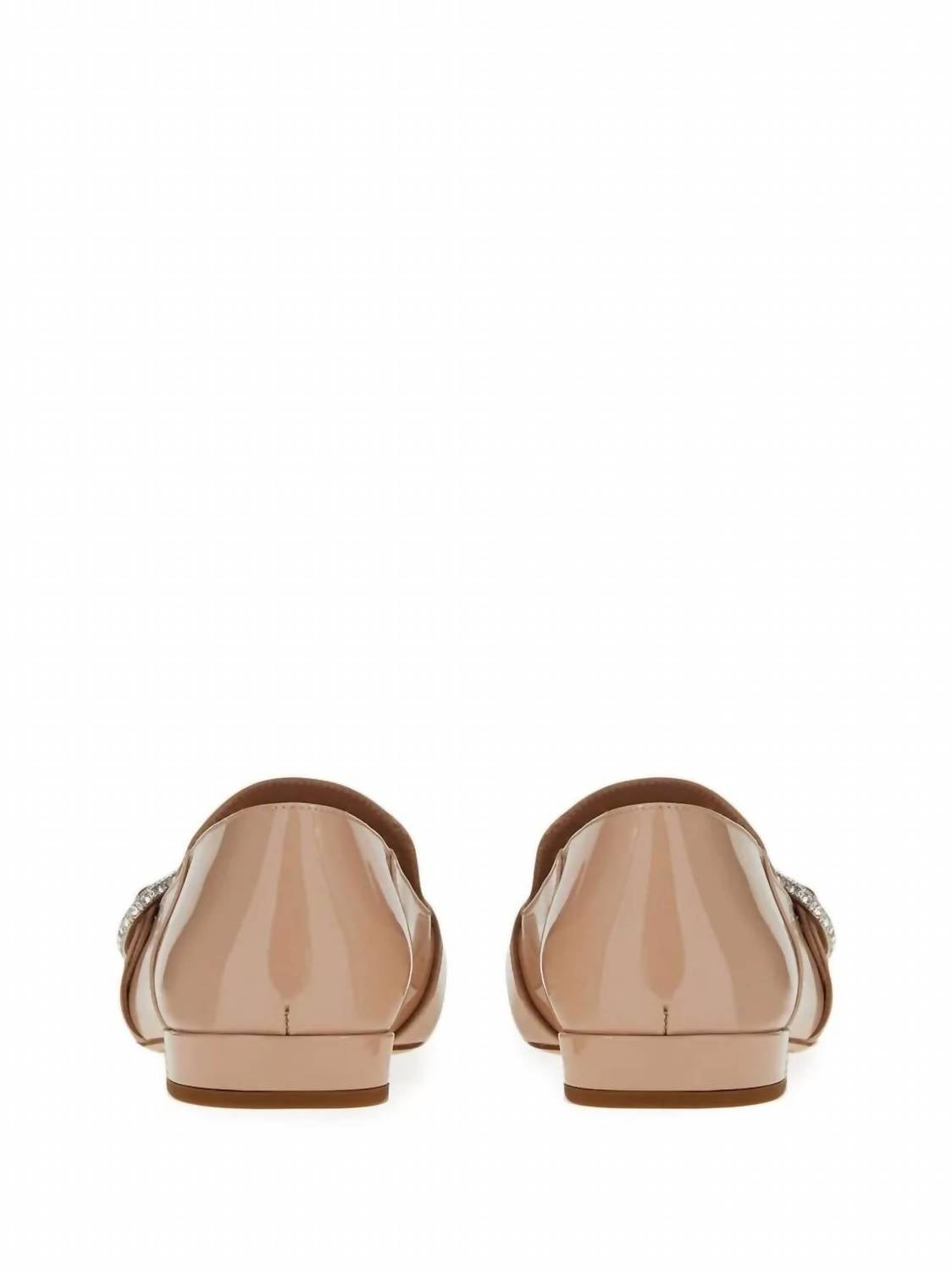Salvatore Ferragamo Women's Vara Patent Leather Chain Loafers in beige 1 - women's flats - alternate view