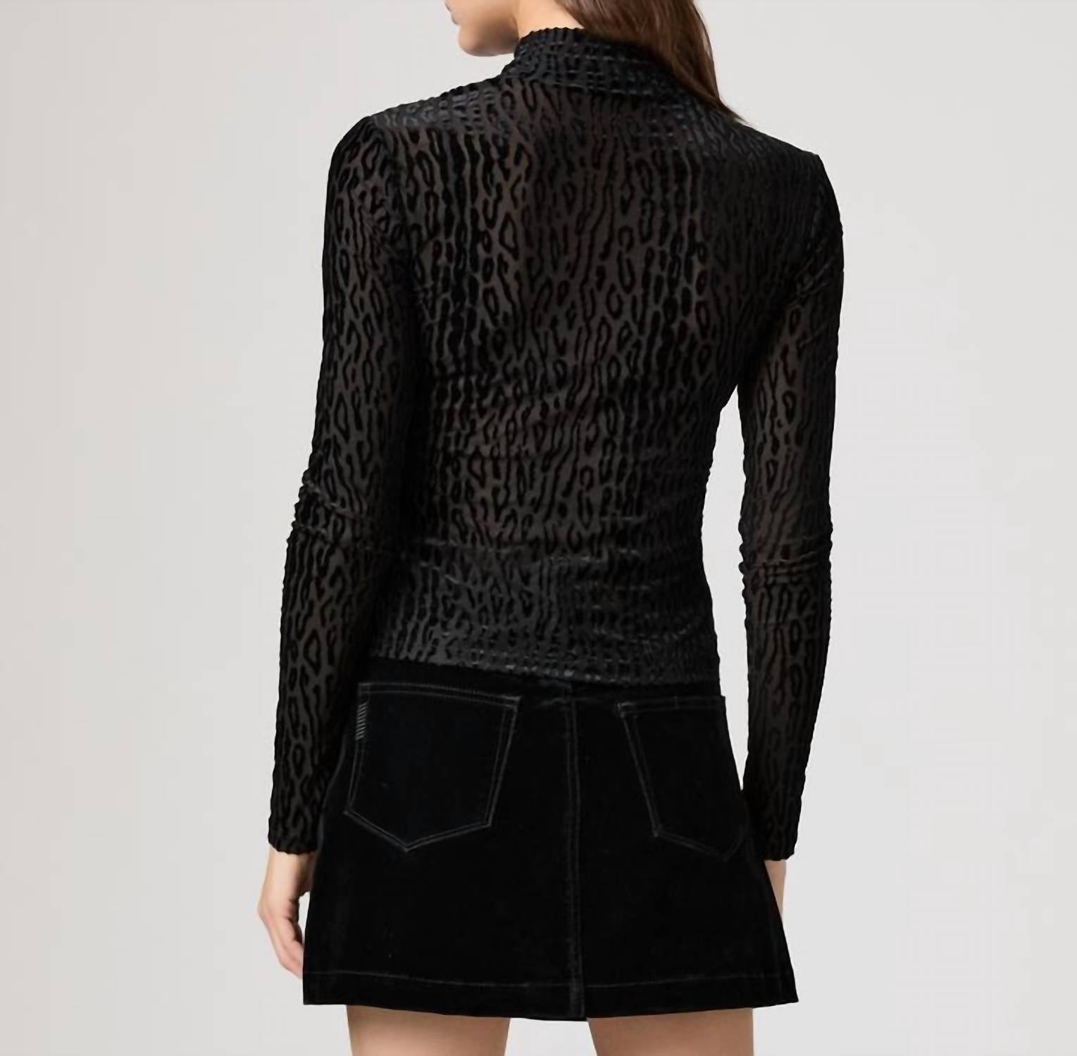 Paige Ursula Long Sleeve Top in black - women's blouse - alternate view