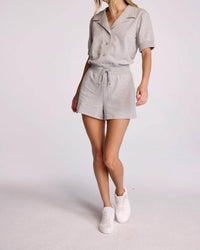 sundays Coras Short-sleeve Romper in fog heather - women's pants