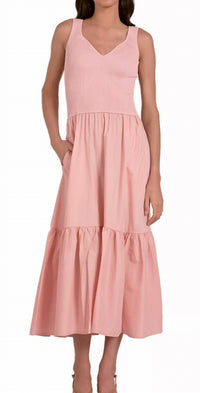 ELAN Sleeveless Midi Dress in rhodes melon - women's dress