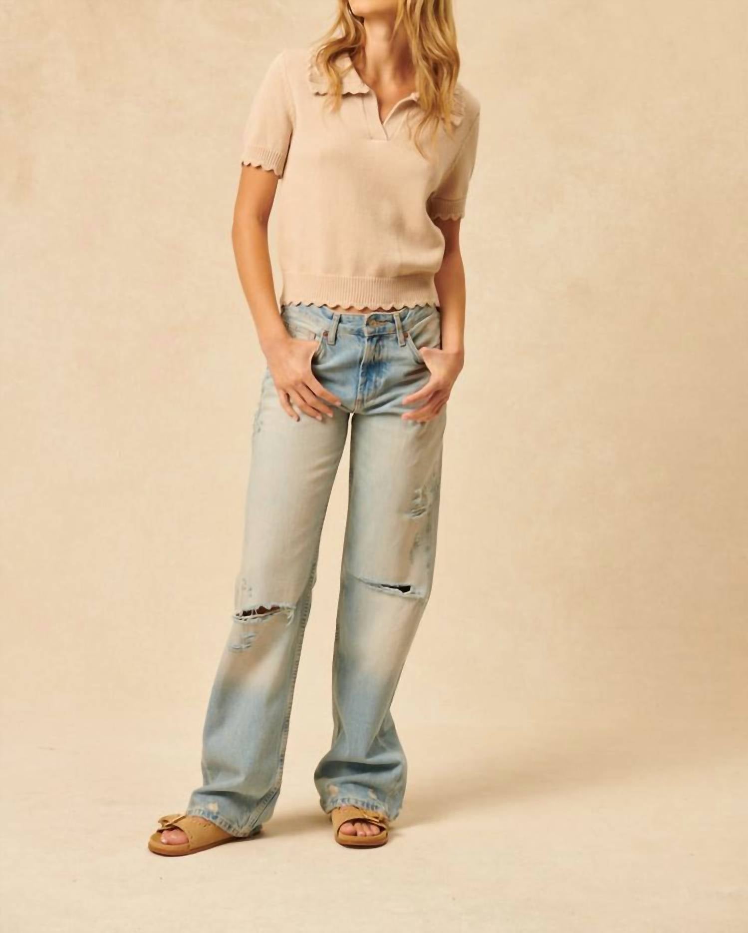 John + Jenn - Valentin Collared V Neck Tee