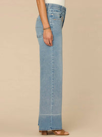 Democracy - Skyrise Double V Yoke Wide Leg Jeans With Charm