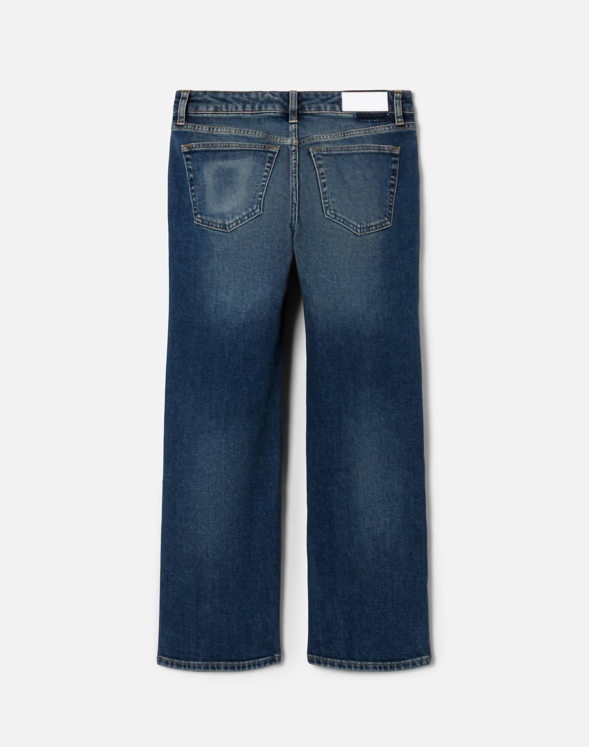 RE/DONE Women's Slim Straight Crop Jeans in smoke water - women's jeans - detail view