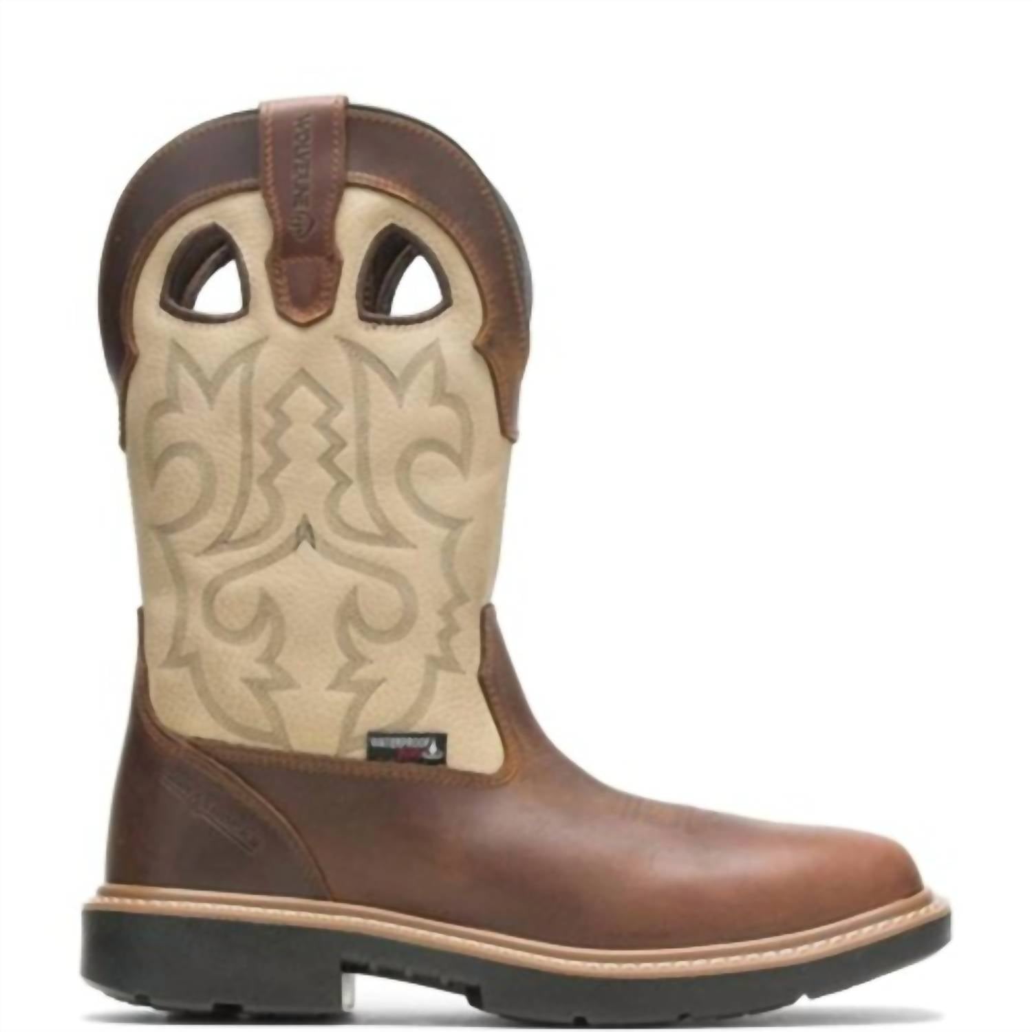 Wolverine Men's Rancher Waterproof Boots in bone and cognac - men's boots - alternate view