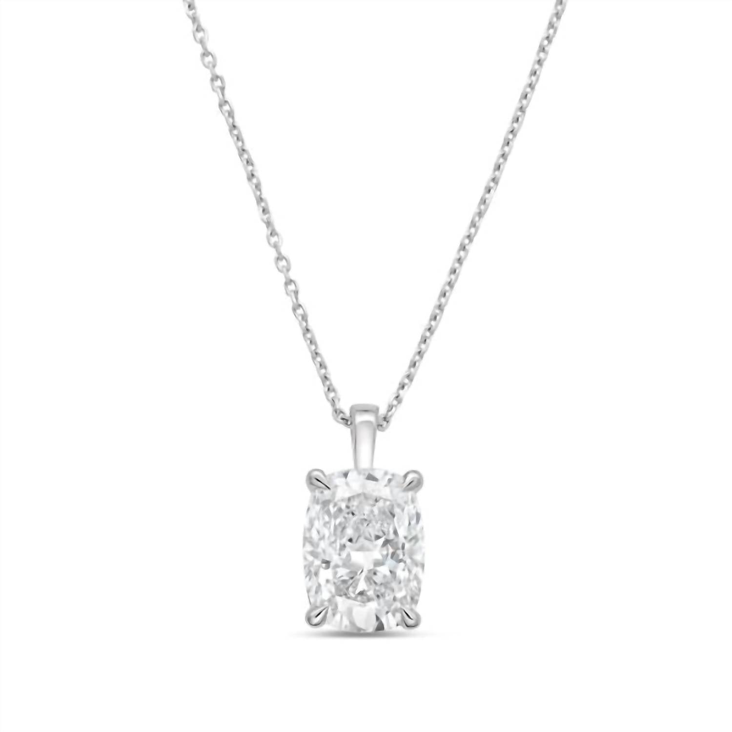 Diana M Jewels - Lab-grown Cushion-cut Diamond Pendant Necklace - 1.00 Ct On Solid Bail - Delicate