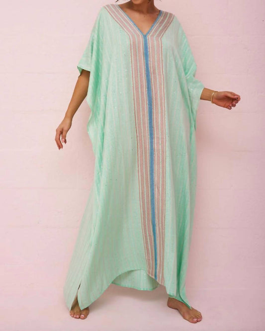 Pitusa - Checkered Sequin Thobe Kaftan Maxi Dress