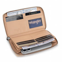 Wrangler Aztec Print Wallet in khaki - women's bag - detail view