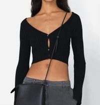 John Elliott - Piper Silk Rib Cropped Cardigan