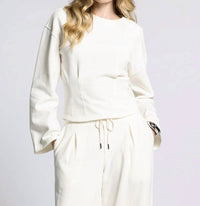 Weekend Los Angeles Carmelle Long Sleeve Top in dove - women's long sleeve top - detail view