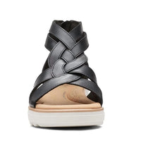 Clarks Women's Jillian Bright Wedge Sandal in black leather - women's sandal - alternate view