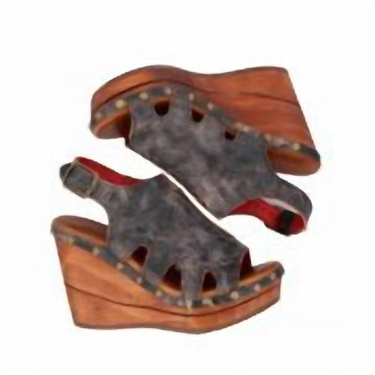 Bedstu - Women's Naiya Wooden Wedge Slingback Sandal