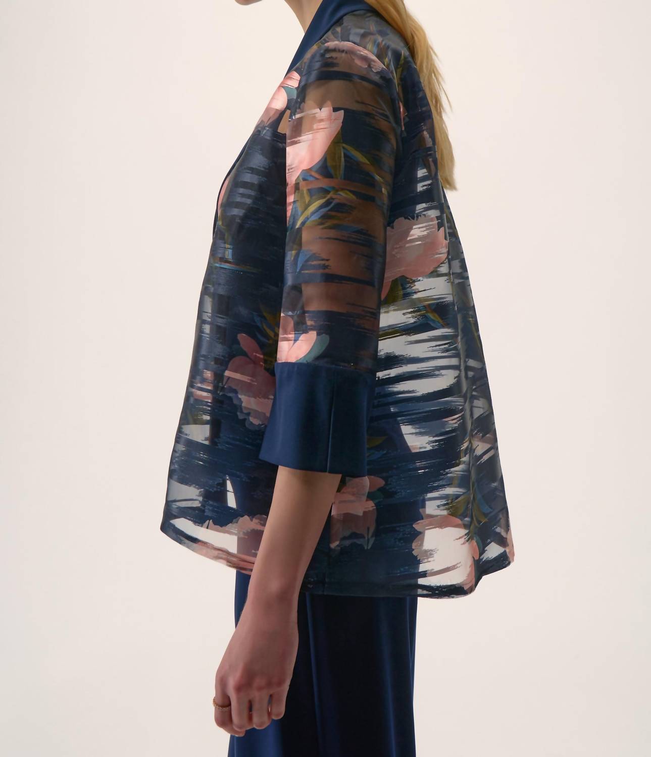 Joseph Ribkoff - Signature Jacquard Organza Floral Print Swing Jacket