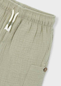 Mayoral Kid's Gauze Cargo Wide Leg Short in bamboo - kids' shorts - alternate view
