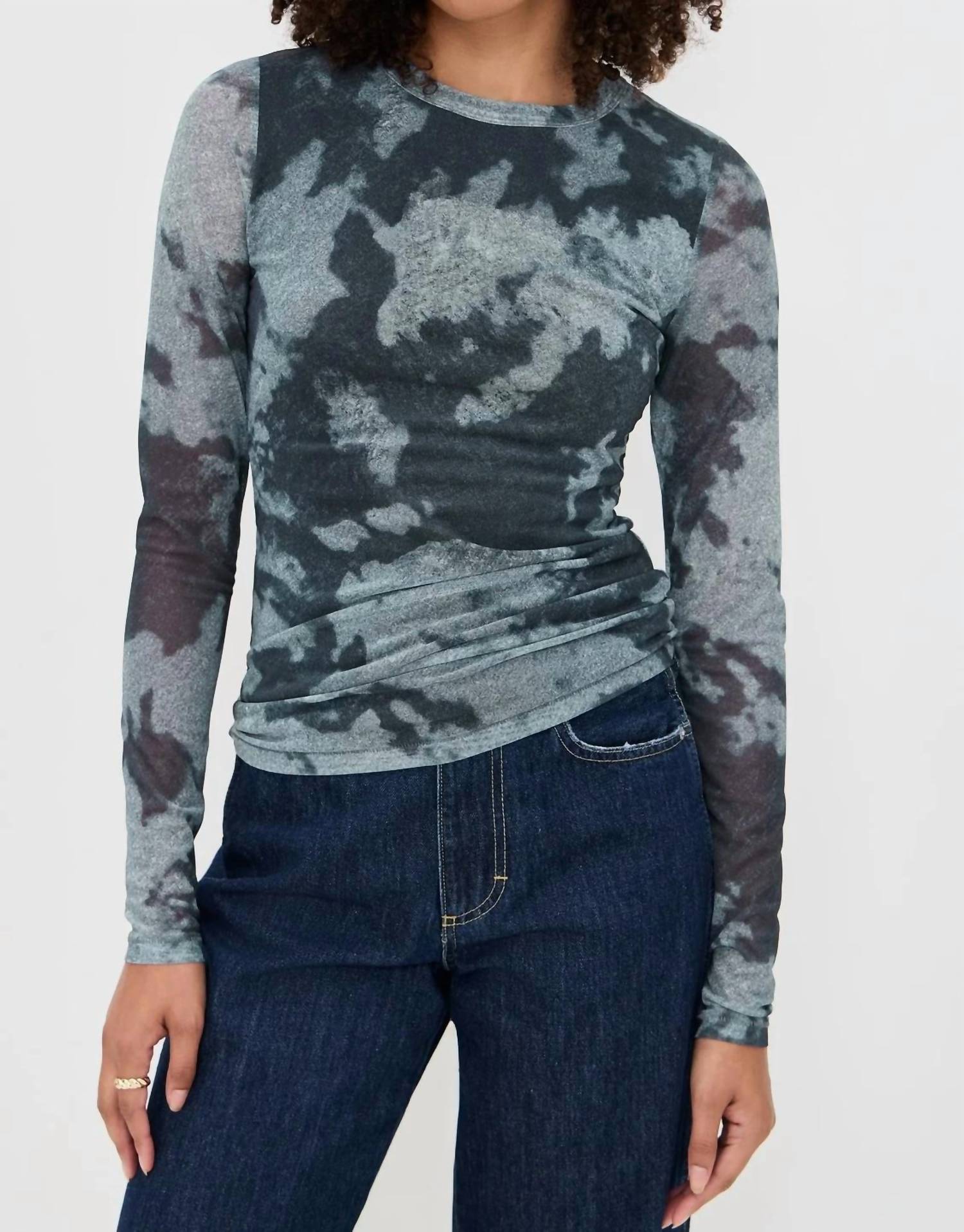 Rag & Bone - Yana Printed Mesh Long Sleeve Tee