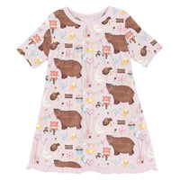 Kickee - Baby Girl's Classic Short Sleeve Swing Dress