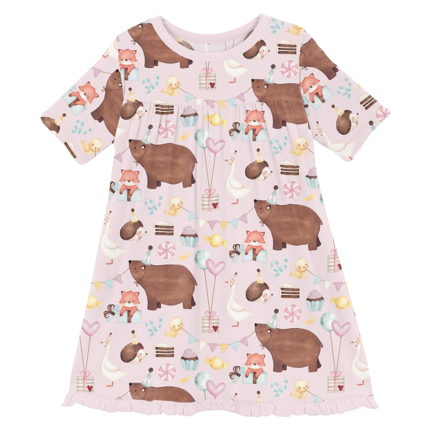 Kickee - Baby Girl's Classic Short Sleeve Swing Dress