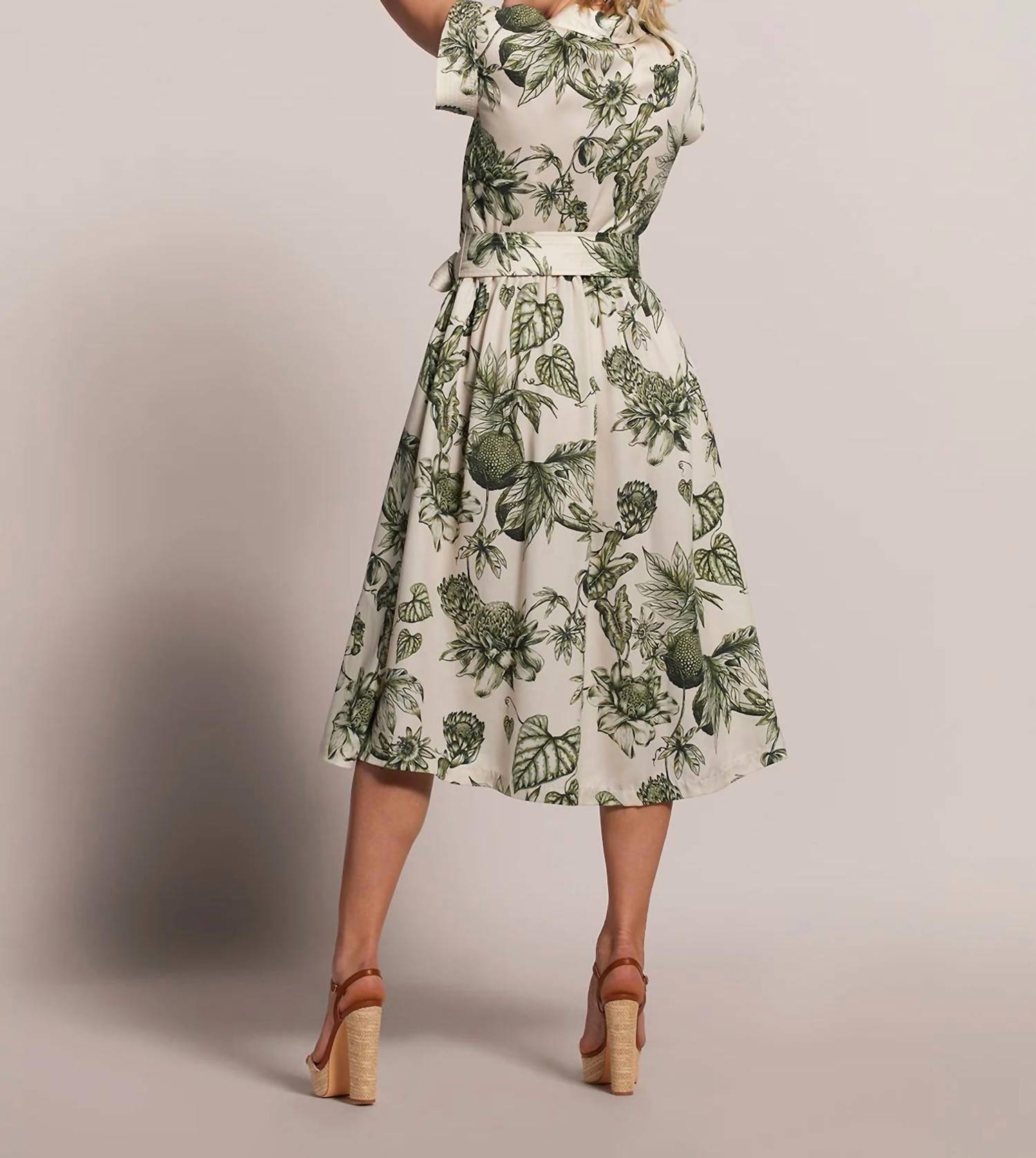 TORI RICHARD Flora In Ink Marni Dress in ink marni dress in shell - women's dress - detail view