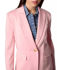 BLUE REVIVAL Women's Removable Insert Helen Blazer in pink denim - women's jacket - alternate view
