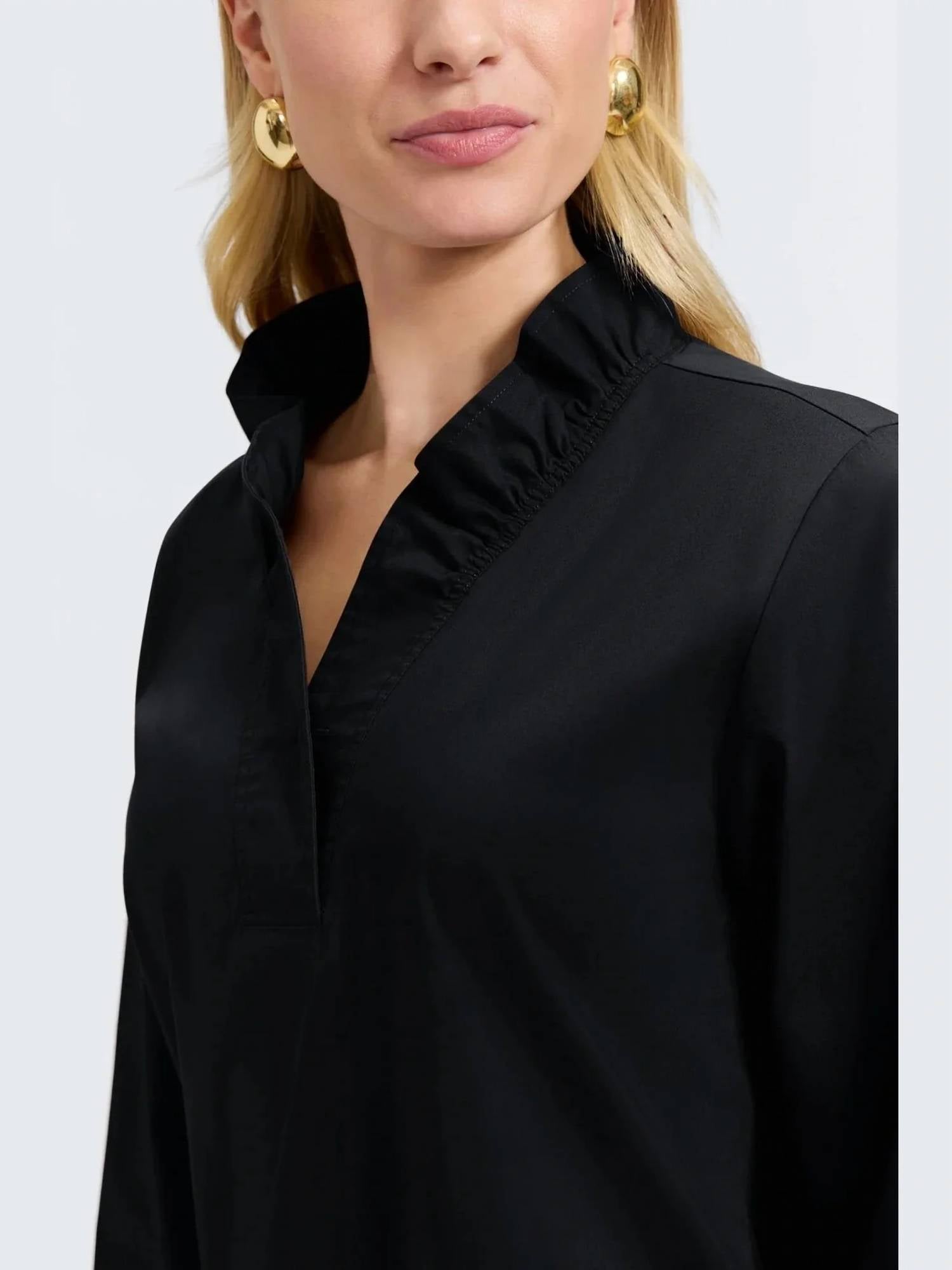 Foxcroft - Tammy Poplin Long Sleeve Popover Shirt