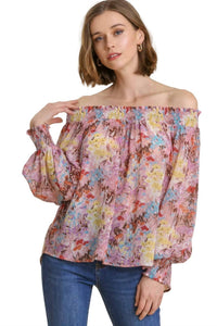 Umgee - Floral Off The Shoulder Smocked Top