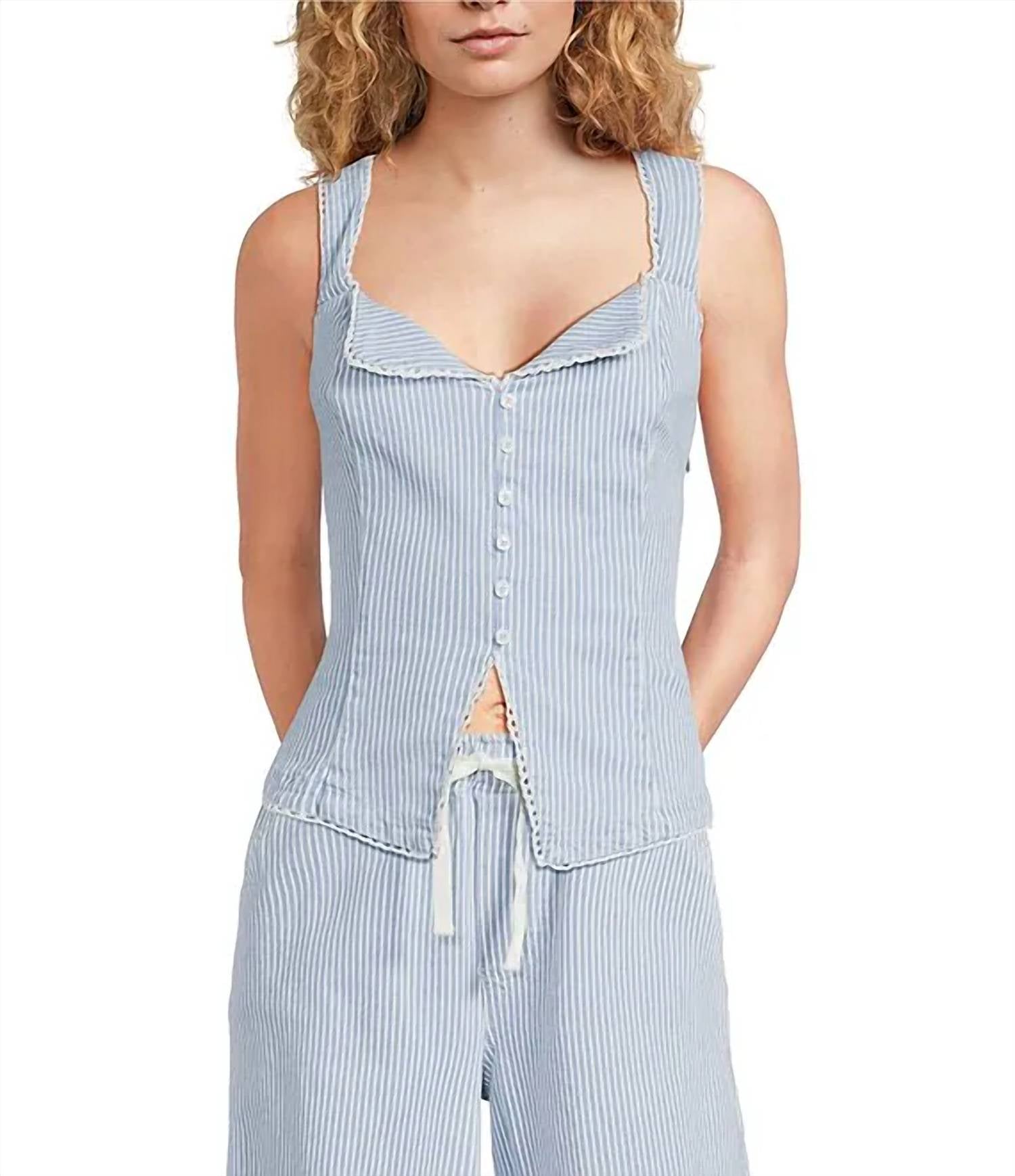 Skies Are Blue - Sweetest Thing Pinstripe Top