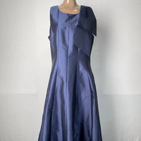 SARA CAMPBELL Women’s Joyce Sleeveless Bow Taffeta Maxi Gown in navy blue - women's dress