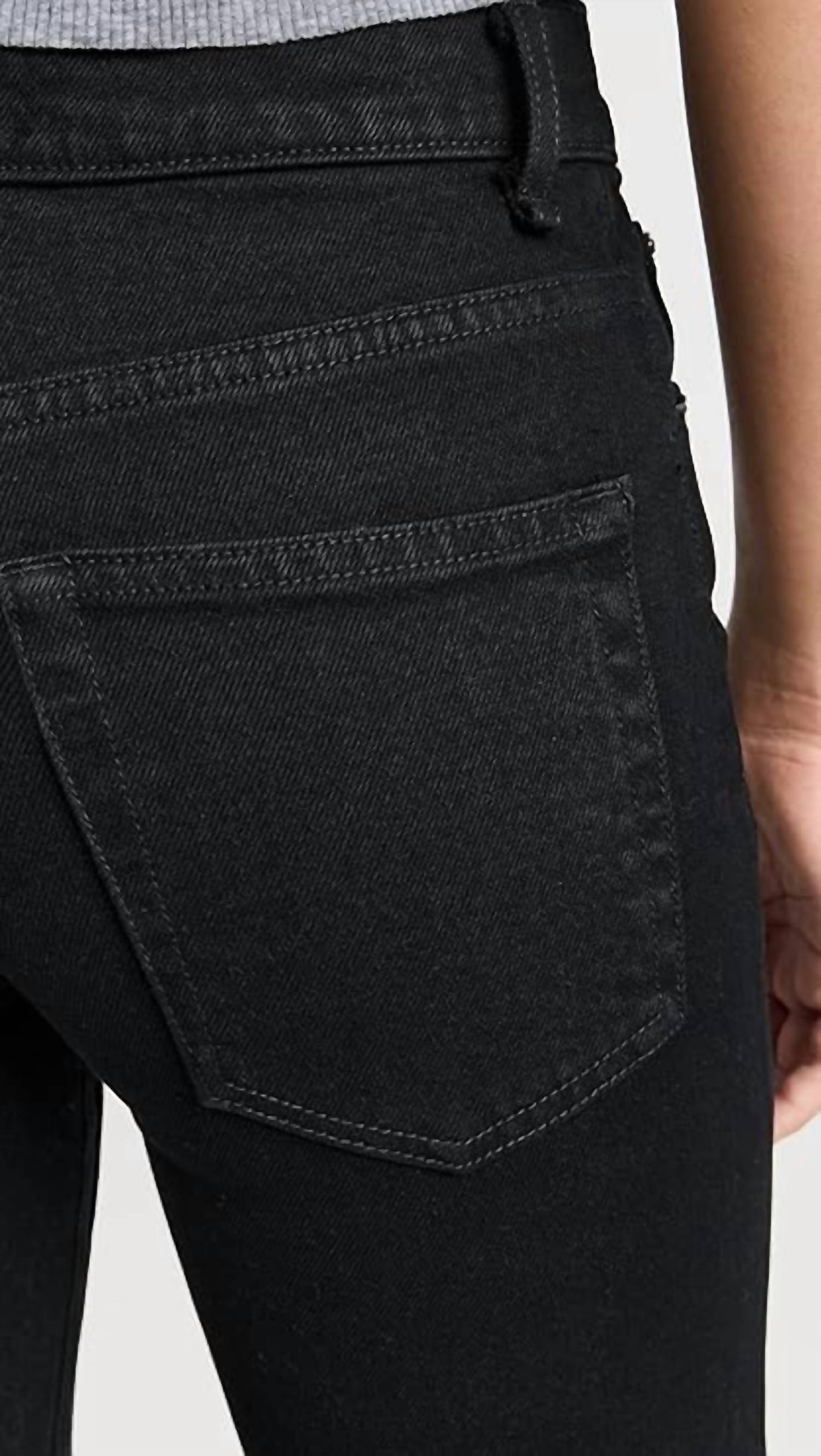 ASKK NY Slim Crop Wide Leg Pants in black resin - women's pants - alternate view