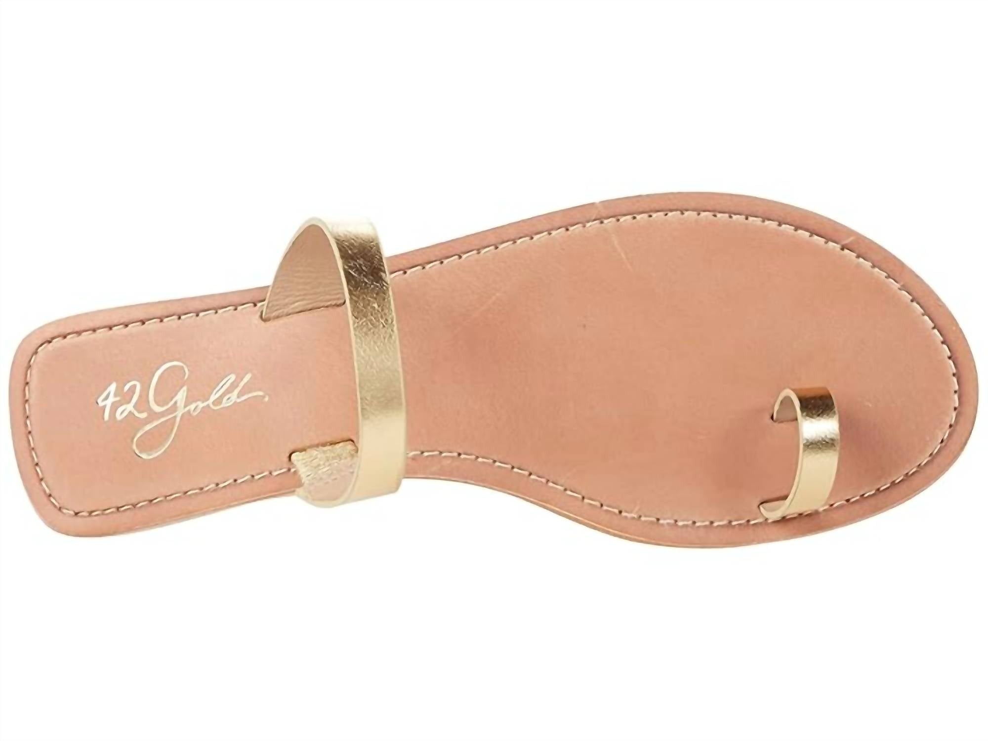 42 Gold - Women's Zola Metallic Leather Sandal