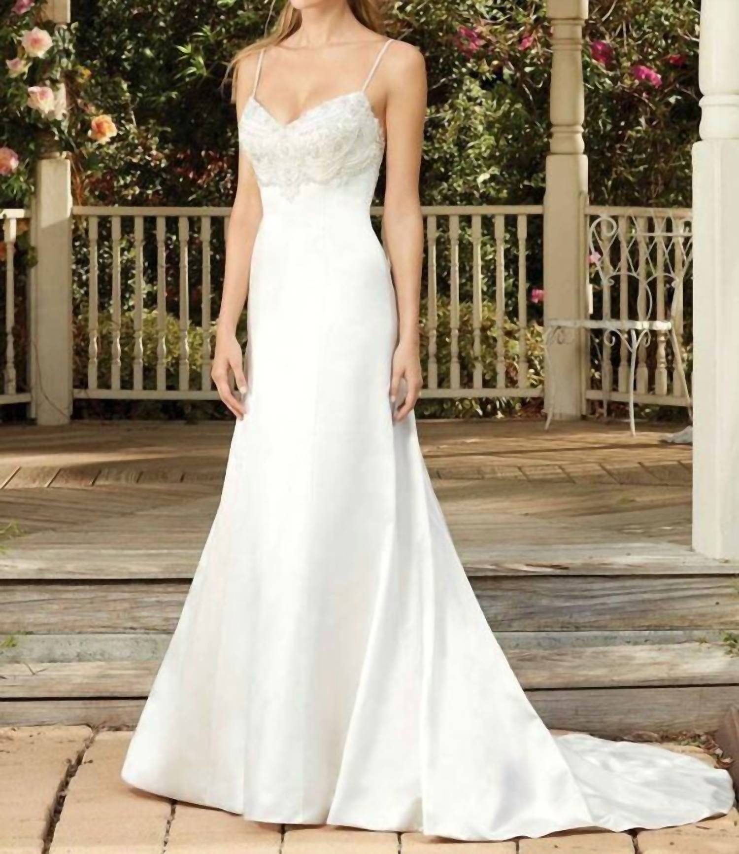 Casablanca Bluebell Wedding Dress in white silver - women's dress