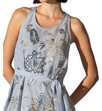 Ranna Gill - Grace Round Neck Tier Midi Dress