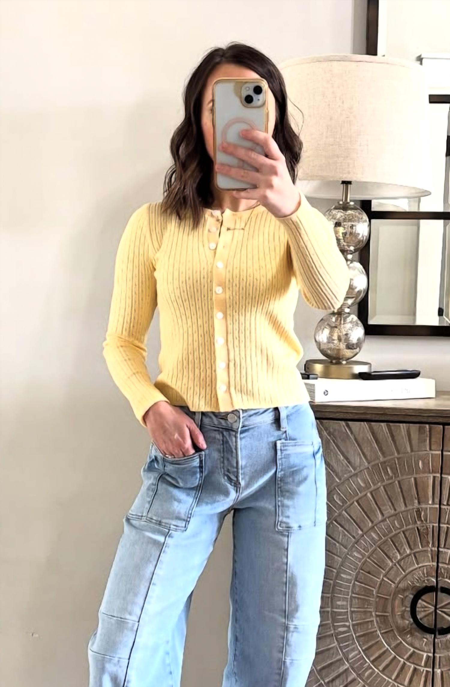 Miss Love Squeeze Of Lemon Spring Cardigan Top in yellow - women's sweater