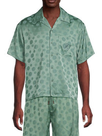 HONOR THE GIFT Polka Dot Shirt in green - men's shirt - detail view