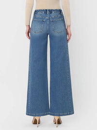 Vervet By Flying Monkey - High Rise Waist Tie Twist Wide Jeans